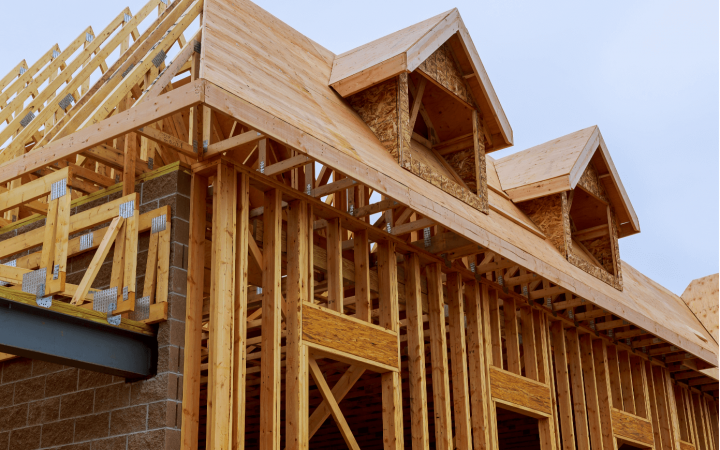 House frame during construction